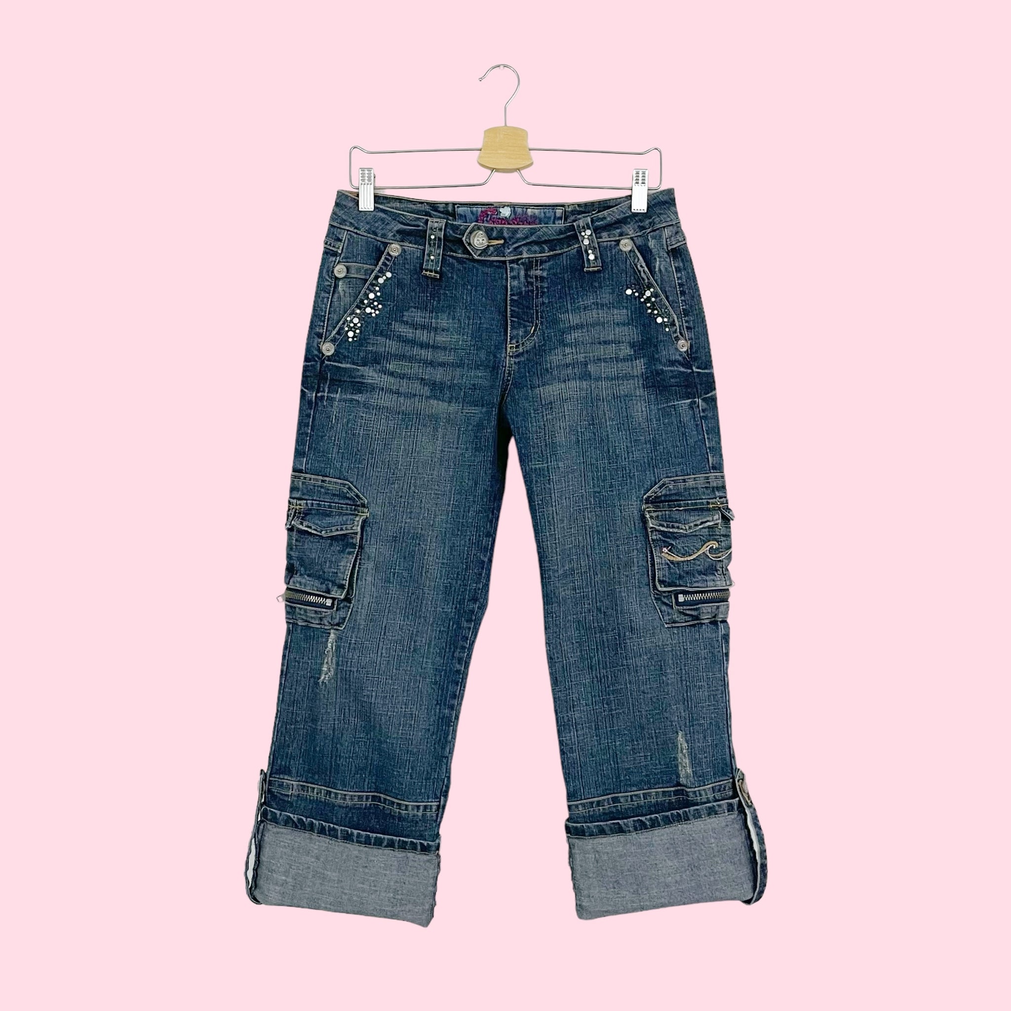 EMBELLISHED CARGO DENIM CAPRIS (8)