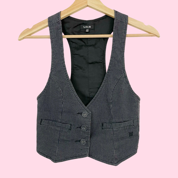 STRIPED CROPPED VEST (XS)
