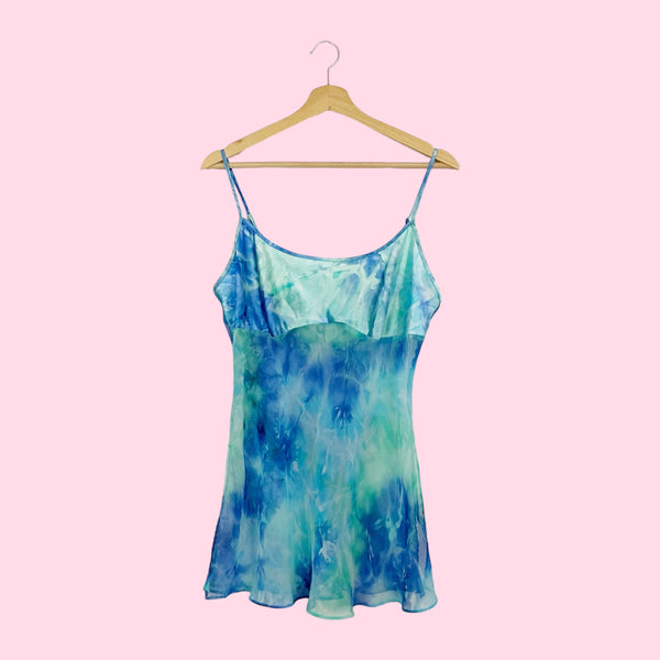 Blue + Green Tie Dye Babydoll Top (M)