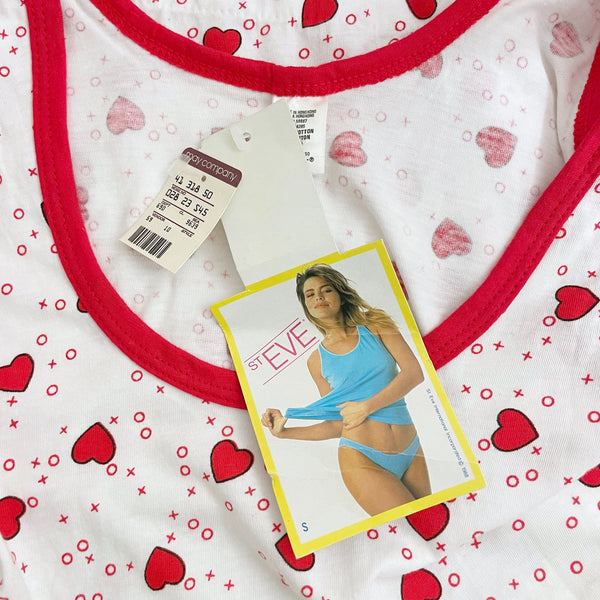 HEART PRINT TANK TOP (S)
