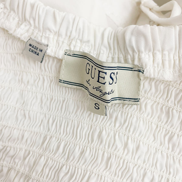 GUESS WHITE EYELET CORSET TOP (S)