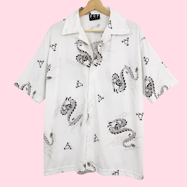 METALLIC DRAGON PRINT SHIRT (XL)