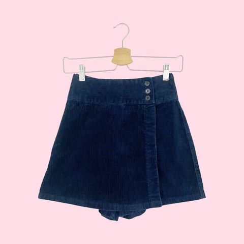 NAVY BLUE CORDUROY MINI SKORT (XXS)