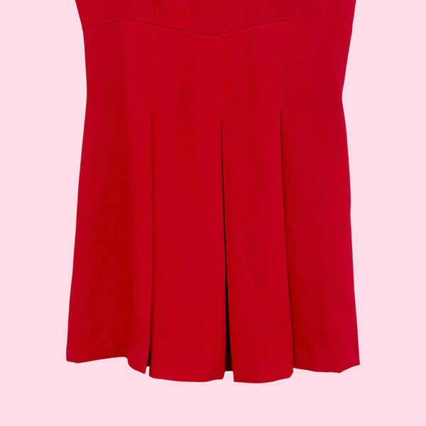 RED PLEATED MINI DRESS (M)