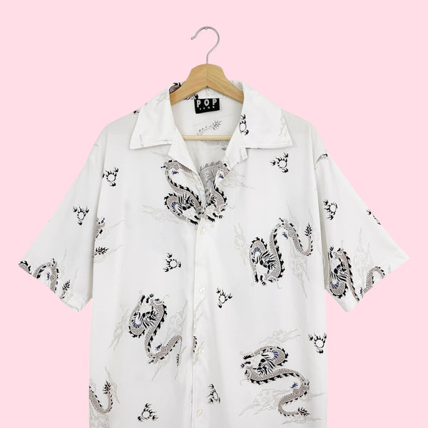 METALLIC DRAGON PRINT SHIRT (XL)