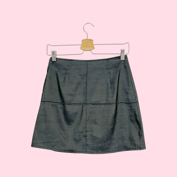 DARK GRAY METALLIC MINI SKIRT (25/26)