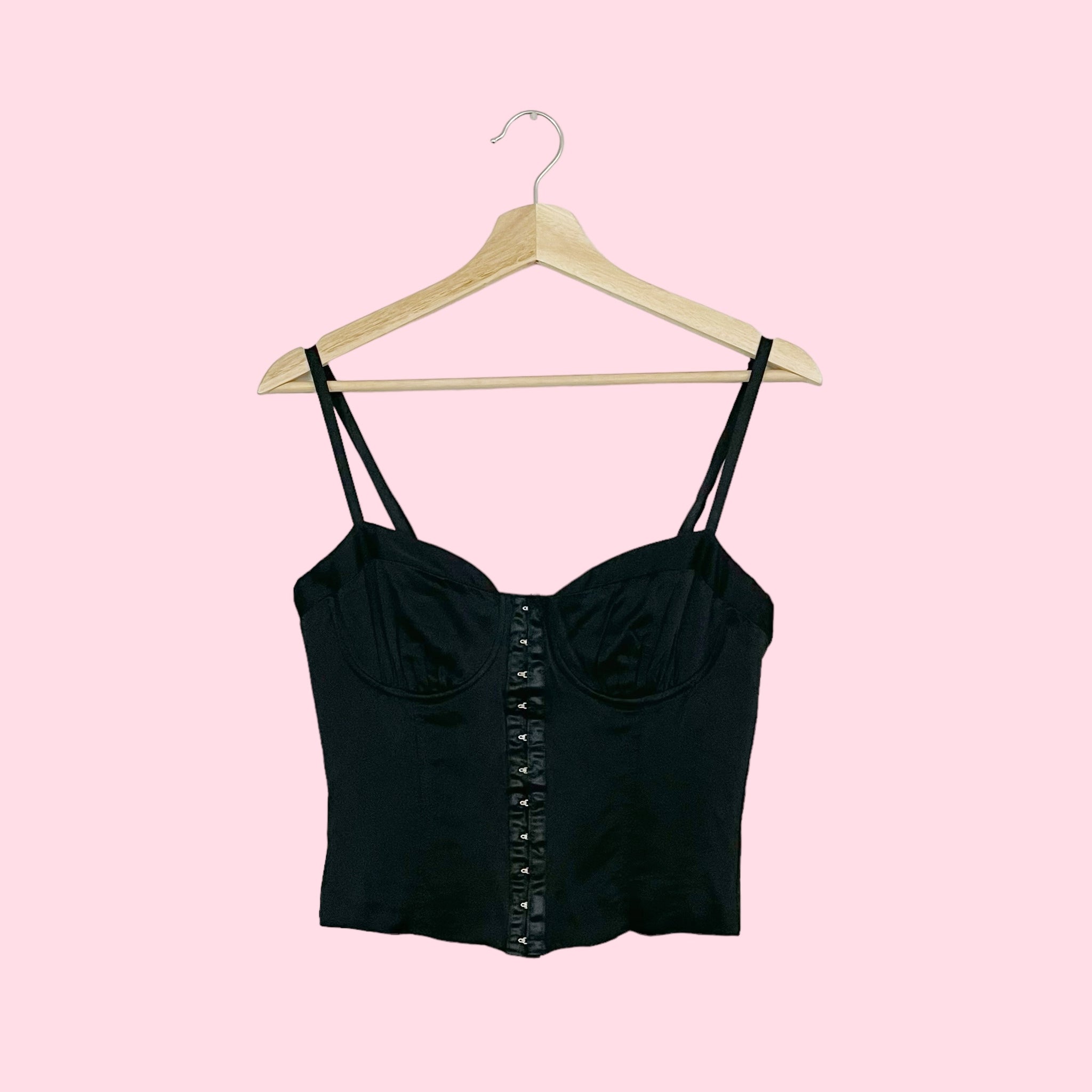 BEBE BLACK BUSTIER TANK (XS)