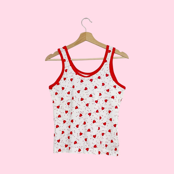 HEART PRINT TANK TOP (S)