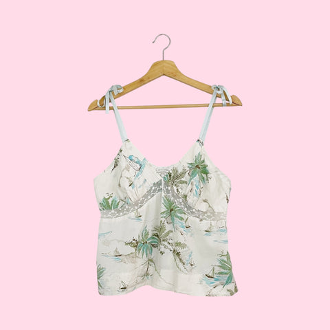 TROPICAL PRINT COTTON TANK (L)