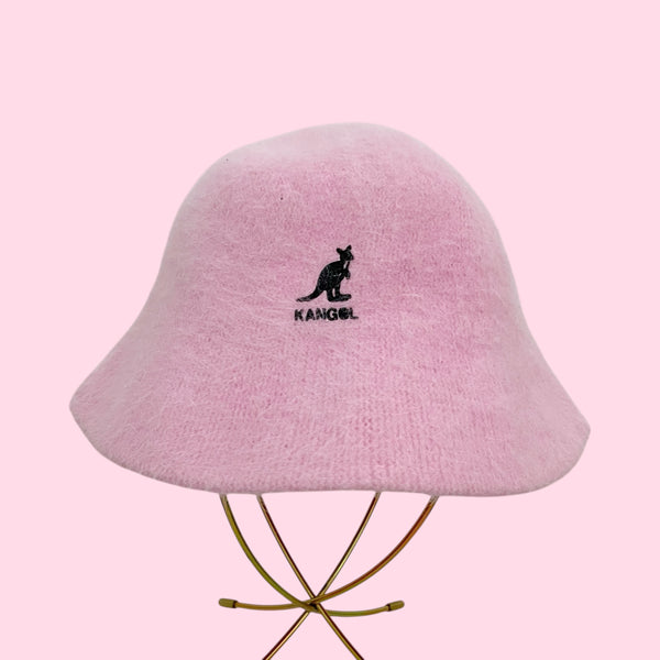 KANGOL PINK ANGORA BUCKET HAT