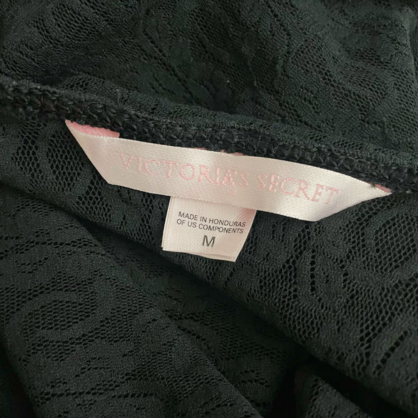 Y2K Victoria’s Secret Black Lace Low Back Halter Dress (M)