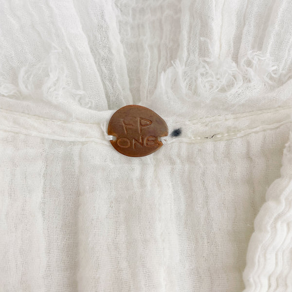 FP One White Cotton Gauze Crop Top (O/S)