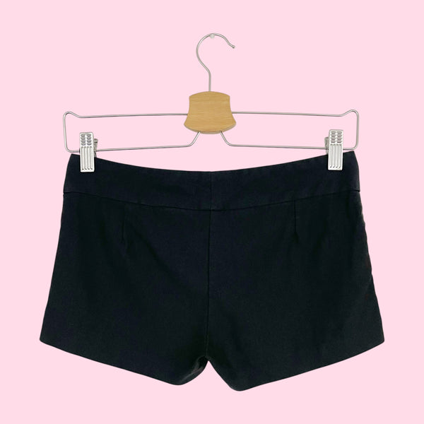 BLACK LOW RISE MICRO MINI SHORTS (XS/S)