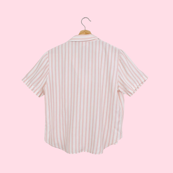 STRIPED BUTTON UP BLOUSE (S/M)
