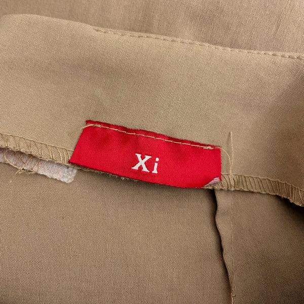 TAN STRETCH BOOTCUT PANTS W/ SUEDE LACE (M)