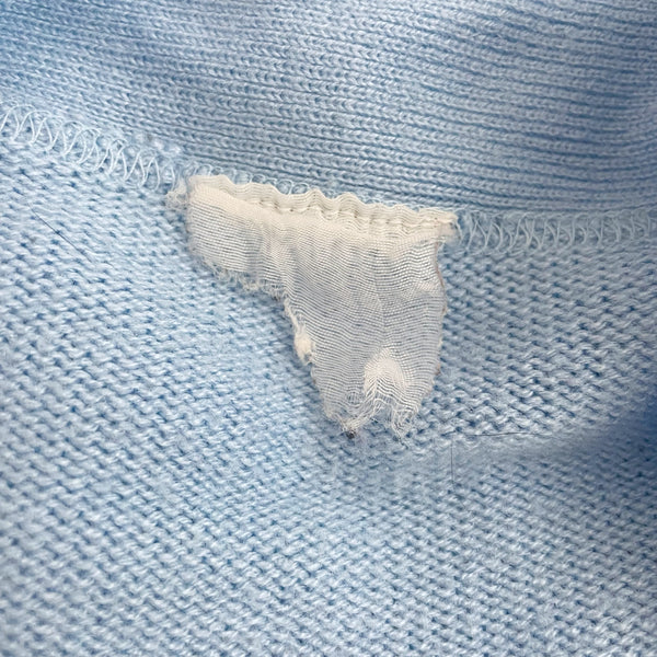 LIGHT BLUE CROPPED WRAP SWEATER (S)