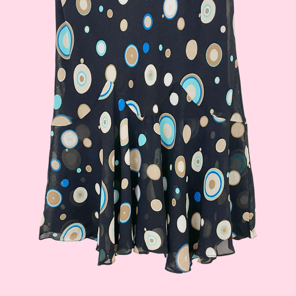 BLACK DOT PRINT MIDI SKIRT (2)