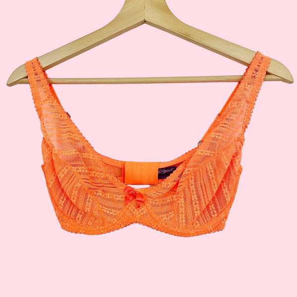 L'AGENT AGENT PROVOCATEUR ESMA HIGH APEX NEON ORANGE LACE BRA (32E)