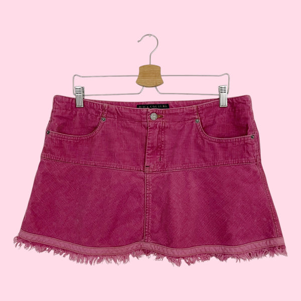 JUICY COUTURE PINK CORDUROY MINI SKIRT (XL)