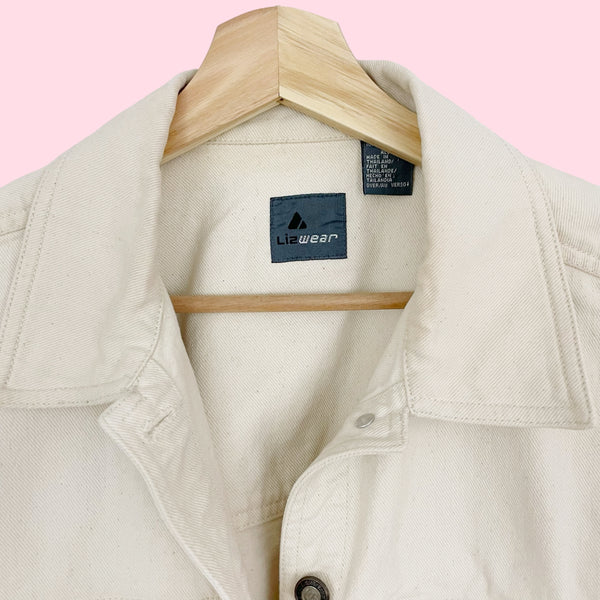 CREAM DENIM CHORE JACKET (M)