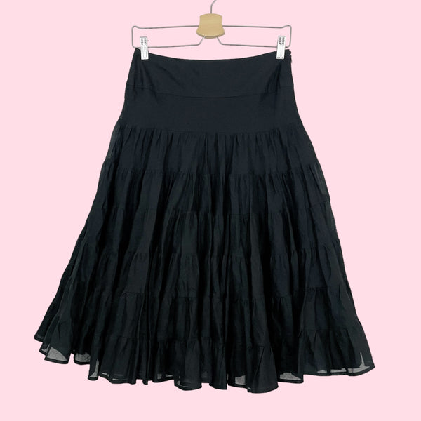 BLACK TIERED COTTON PRAIRIE SKIRT (4)