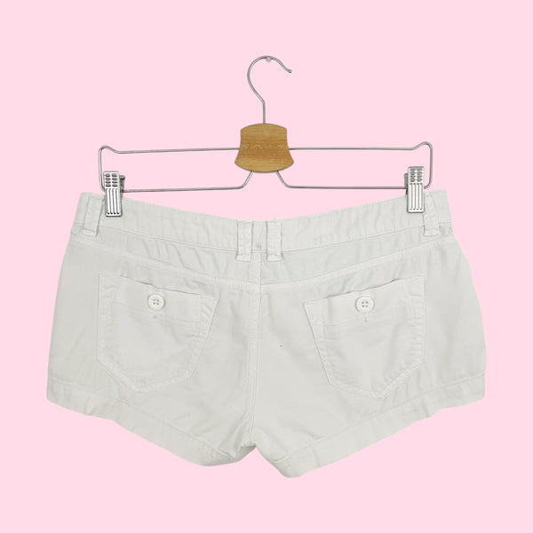 WHITE LOW RISE SHORTS (S/M)