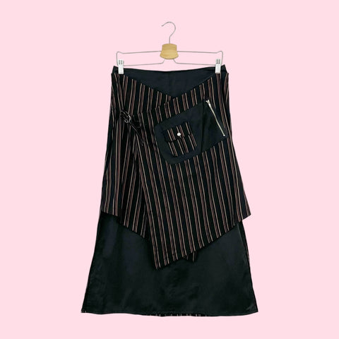 PINSTRIPE LAYERED UTILITY SKIRT (M)