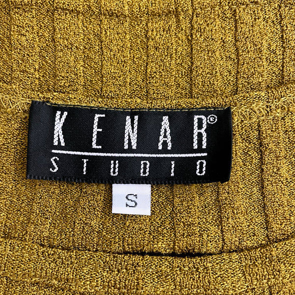 DARK MUSTARD KNIT CROP TOP (S)