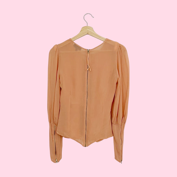 Topshop Peach Gathered Blouse (2)