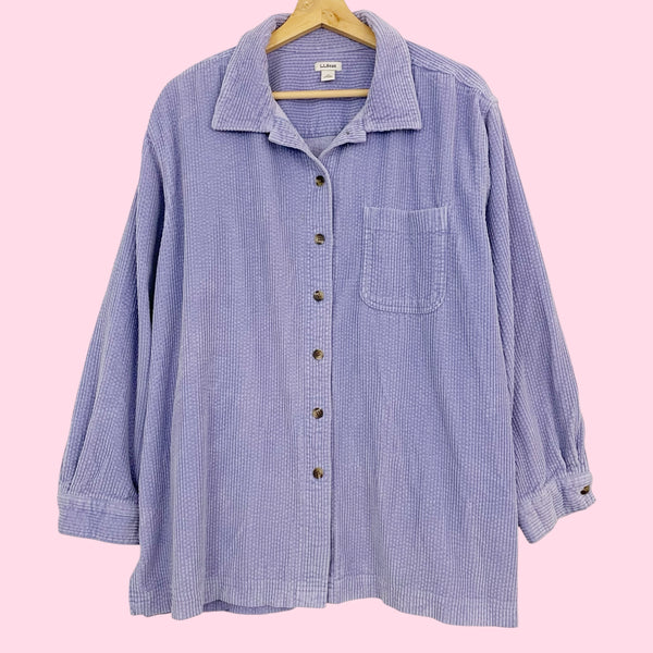 LL BEAN LAVENDER CORDUROY SHIRT (1X)