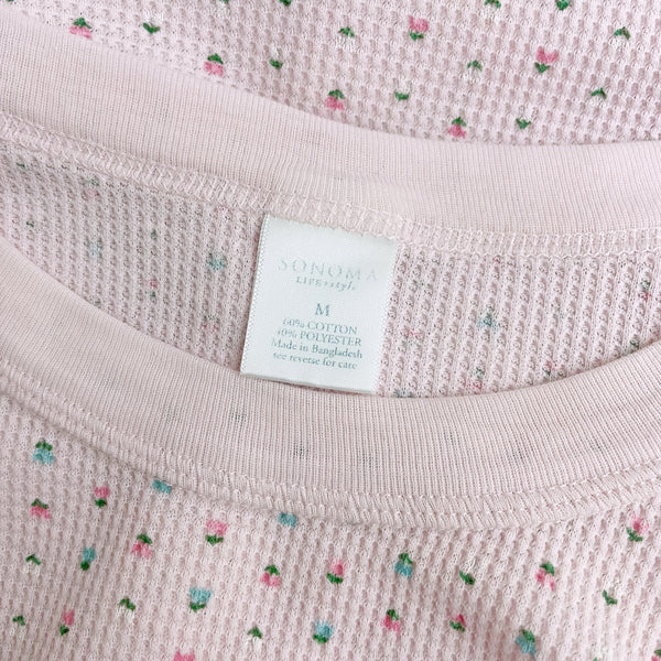 LIGHT PINK FLORAL THERMAL TOP (M)