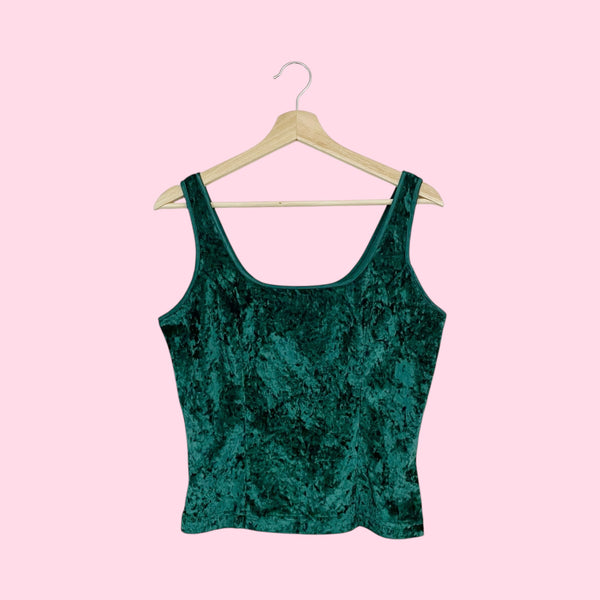 90s VICTORIA'S SECRET GREEN VELVET TANK (M)