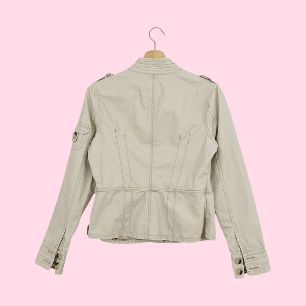 Y2K TAN CANVAS JACKET (S)