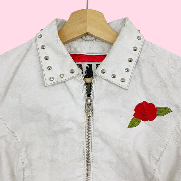 WILSON'S LEATHER GUNS N' ROSES CROPPED MOTO JACKET (S)