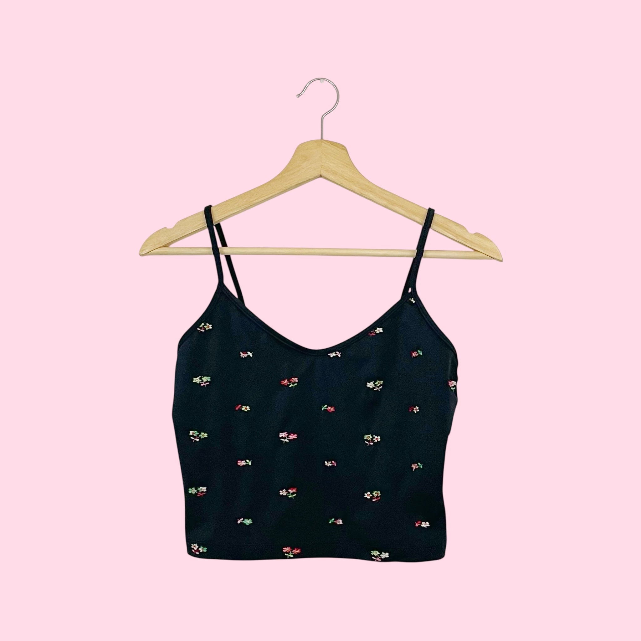 FLORAL EMBROIDERED TANKINI TOP (M)