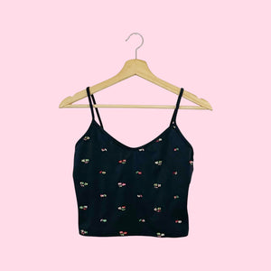 FLORAL EMBROIDERED TANKINI TOP (M)