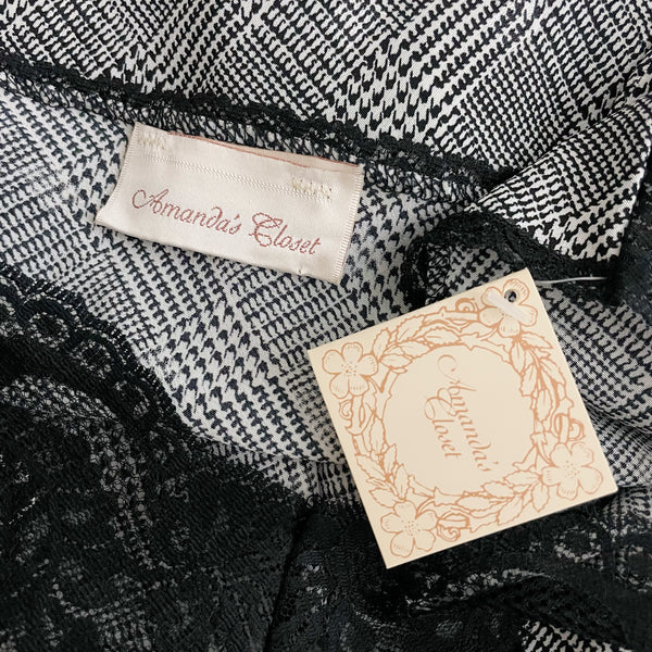 BLACK + WHITE HOUNDSTOOTH SLIP TANK (M)