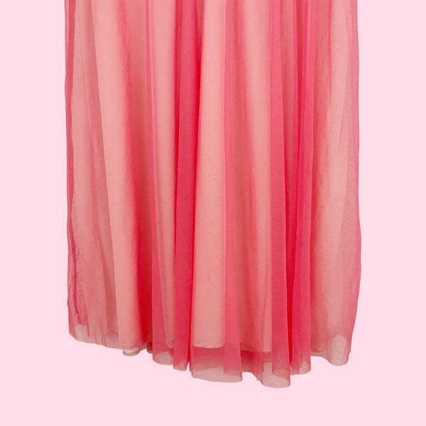 Y2K PINK MESH TIE BACK DRESS (M)