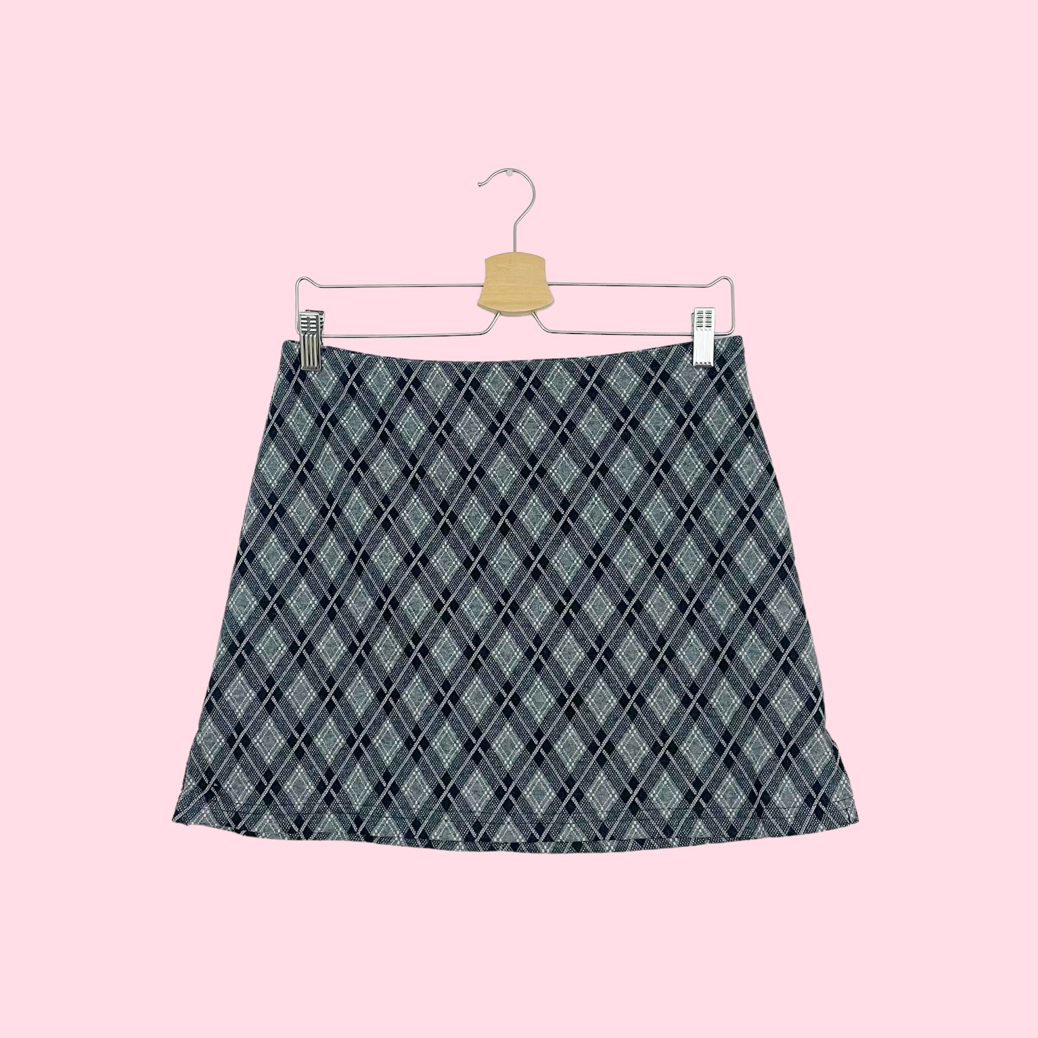 PLAID KNIT MINI SKIRT (L)