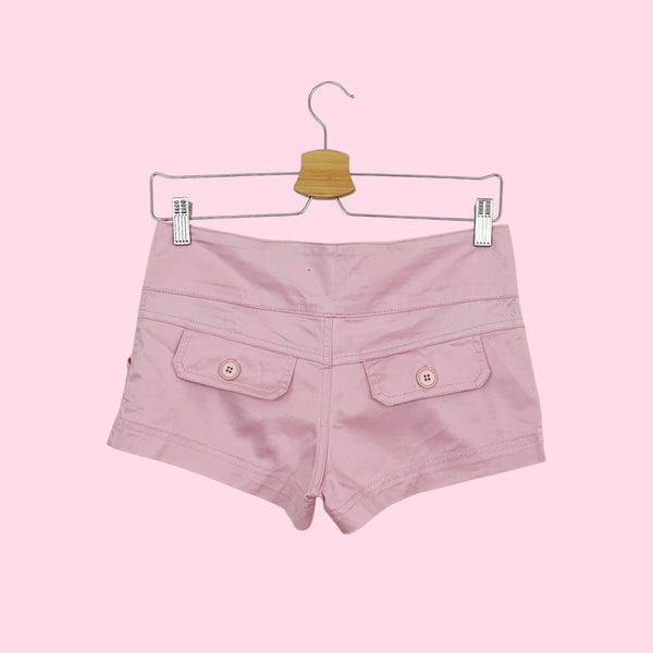 PINK LOW RISE RUFFLE SHORTS (S)