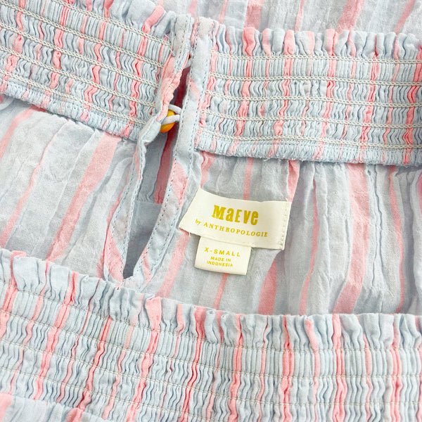 Maeve By Anthropologie Striped Guazey Tiered Tunic (XS)