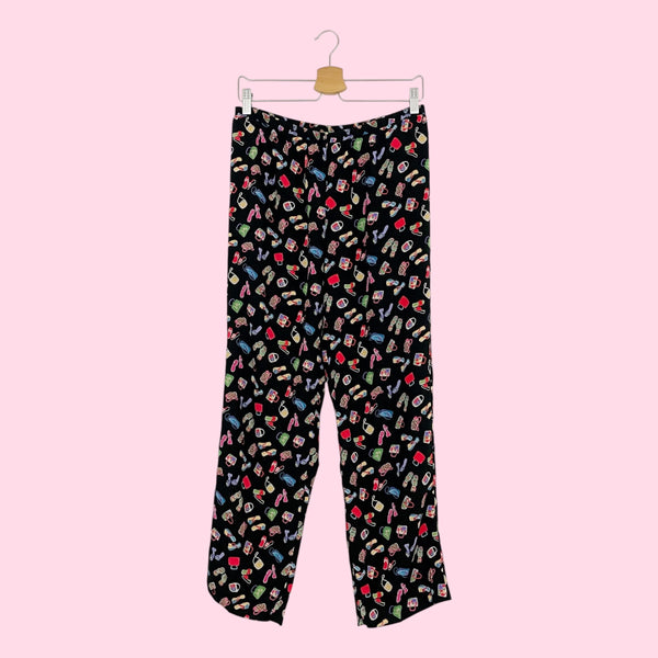 SHOES + PURSE PRINT RAYON PANTS (M)