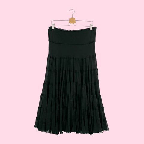 BLACK SILK TIERED MAXI SKIRT (14)