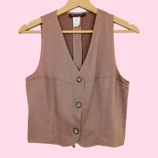 BROWN STRIPED VEST (S)