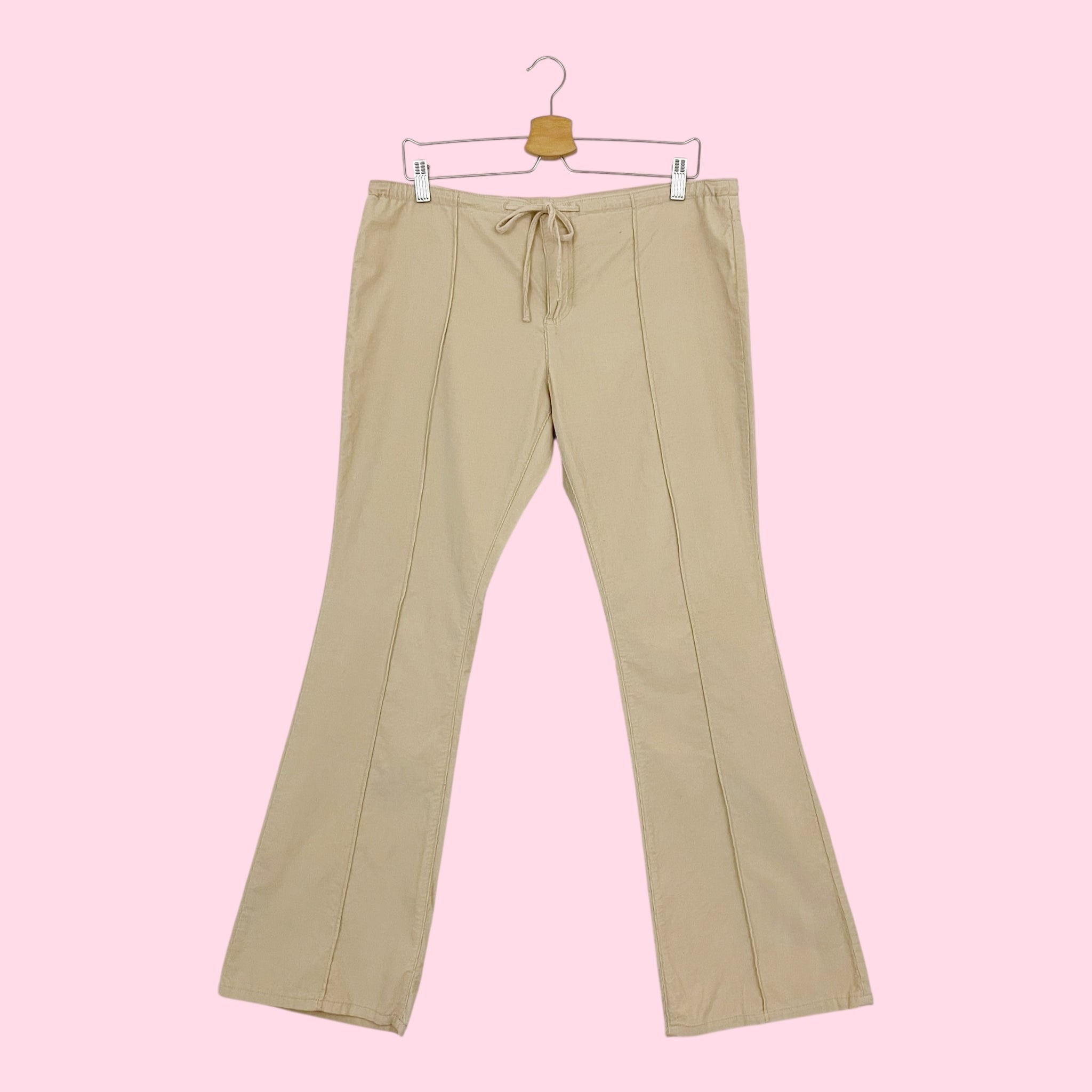 GUESS CORDUROY LOW RISE DRAWSTRING PANTS (L)