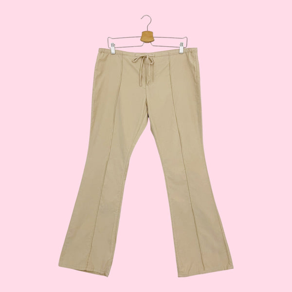 GUESS CORDUROY LOW RISE DRAWSTRING PANTS (L)