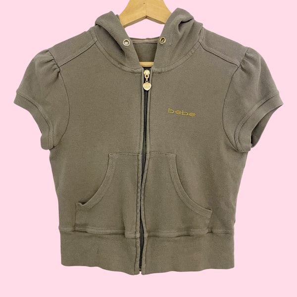 Y2K BEBE SHORT SLEEVE HOODIE (S/M)