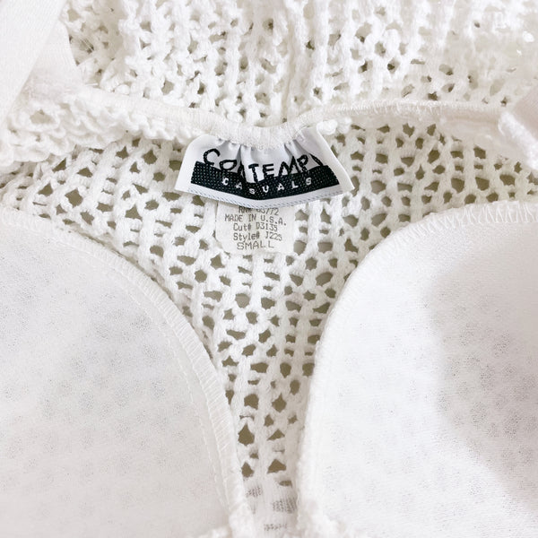 CONTEMPO WHITE NET THONG BODYSUIT (S)