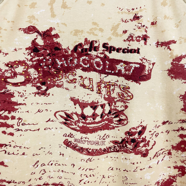 Y2K CHOCOLAT BISCUITS RHINESTONE T SHIRT (S)
