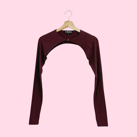 I.AM.GIA BROWN BOLERO MICRO CARDIGAN (M)